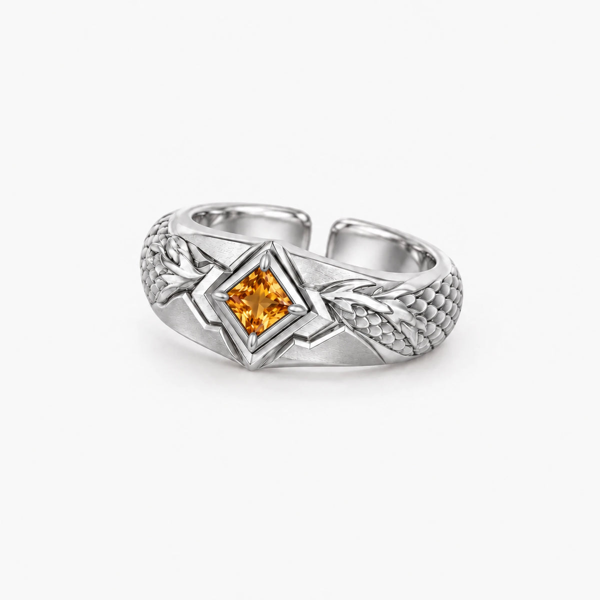 Zhongli Ring in silver, side view